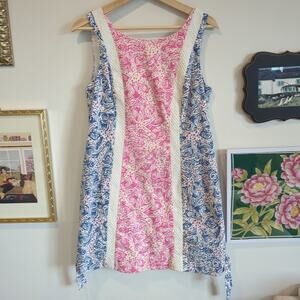 Lilly Pulitzer Delia Indigo Star Crush Print Dobby Shift Dress Size 10